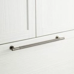 Signature Hardware Evinger 14 in. Rectangular Knurled Appliance Pull in Antique Nickel