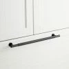 Signature Hardware Evinger 14 in. Rectangular Knurled Appliance Pull in Matte Black