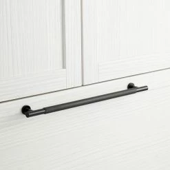 Signature Hardware Evinger 14 in. Rectangular Knurled Appliance Pull in Matte Black