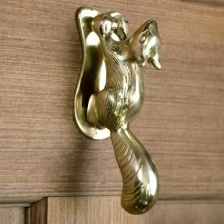 Signature Hardware Squirrel 2 in. Brass Door Knocker in Polished Brass