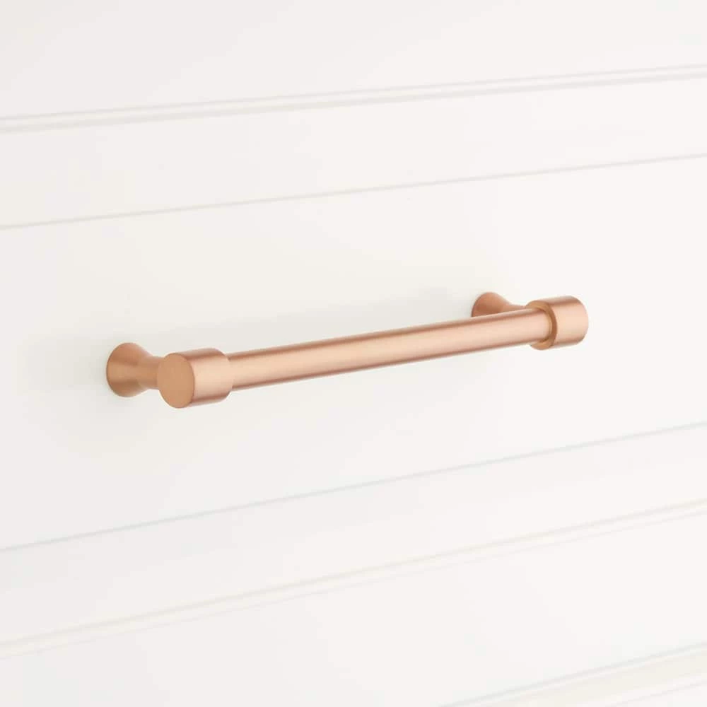 Signature Hardware Strasbourg 1/2 x 8-5/8 in. Brass Cabinet Pull in Satin Brass