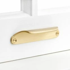 Signature Hardware Brass Window Sash Lift in Satin Brass