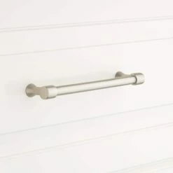 Signature Hardware Strasbourg 1/2 x 8-5/8 in. Brass Cabinet Pull in Satin Rose Gold