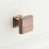 Signature Hardware Dreesa 1 x 1 in. Brass Square Cabinet Knob in Antique Brass