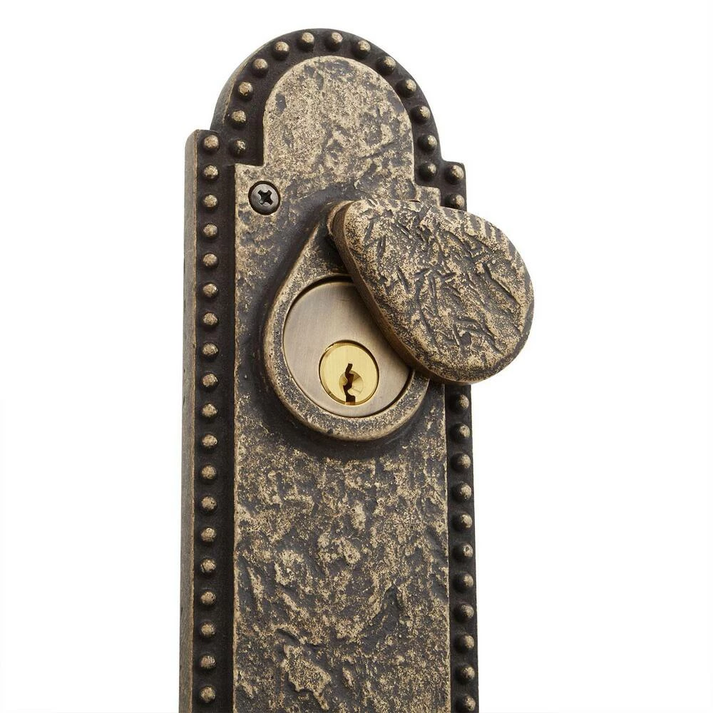 Signature Hardware Marconi Brass Oval Entrance Door Set with Lever Handle in Antique Brass - Image 2