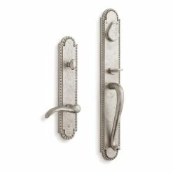 Signature Hardware Marconi Brass Oval Entrance Door Set with Lever Handle in Satin Brass