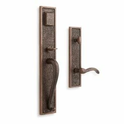Signature Hardware Traeger 3-1/4 in. Lever Entrance Door Set Left Hand Entrance Set in Antique Brass