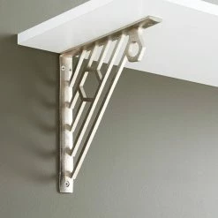 Signature Hardware Elland 10 in. Solid Bronze Shelf Bracket in White Bronze