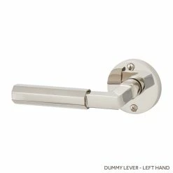 Signature Hardware Yasmeen Brass Handle Left Hand Dummy Interior Door Set Lever in Polished Nickel