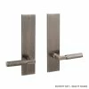 Signature Hardware Satcher Brass Handle Right Hand Dummy Entrance Door Set Lever in Antique Nickel