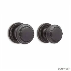 Signature Hardware Bureau Brass Round Dummy Plate and Knob Set in Oil Rubbed Bronze