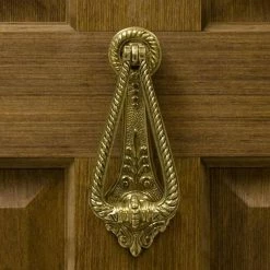 Signature Hardware Twist 2-3/4 in. Brass Door Knocker in Polished Brass