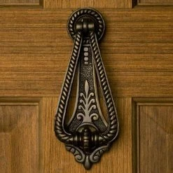 Signature Hardware Twist 2-3/4 in. Brass Door Knocker in Antique Brass