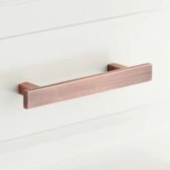 Signature Hardware Covello 7-1/2 in. Rectangular Cabinet Pull in Antique Copper