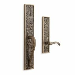 Signature Hardware Traeger 3-1/4 in. Lever Entrance Door Set Right Hand Entrance Set in Satin Brass