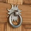 Signature Hardware Sun 3-3/4 in. Brass Door Knocker in Brushed Nickel