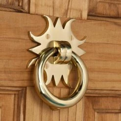 Signature Hardware Sun 3-3/4 in. Brass Door Knocker in Polished Brass