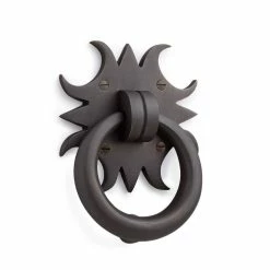 Signature Hardware Sun 3-3/4 in. Brass Door Knocker in Oil Rubbed Bronze