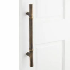 Signature Hardware Bamboo 36 in. Brass Door Pull in Oil Rubbed Bronze