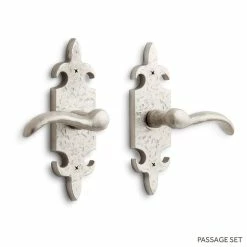 Signature Hardware Cousteau 2-3/4 in. Lever Passage Interior Door Set Left Hand Lever Set in Dark Bronze