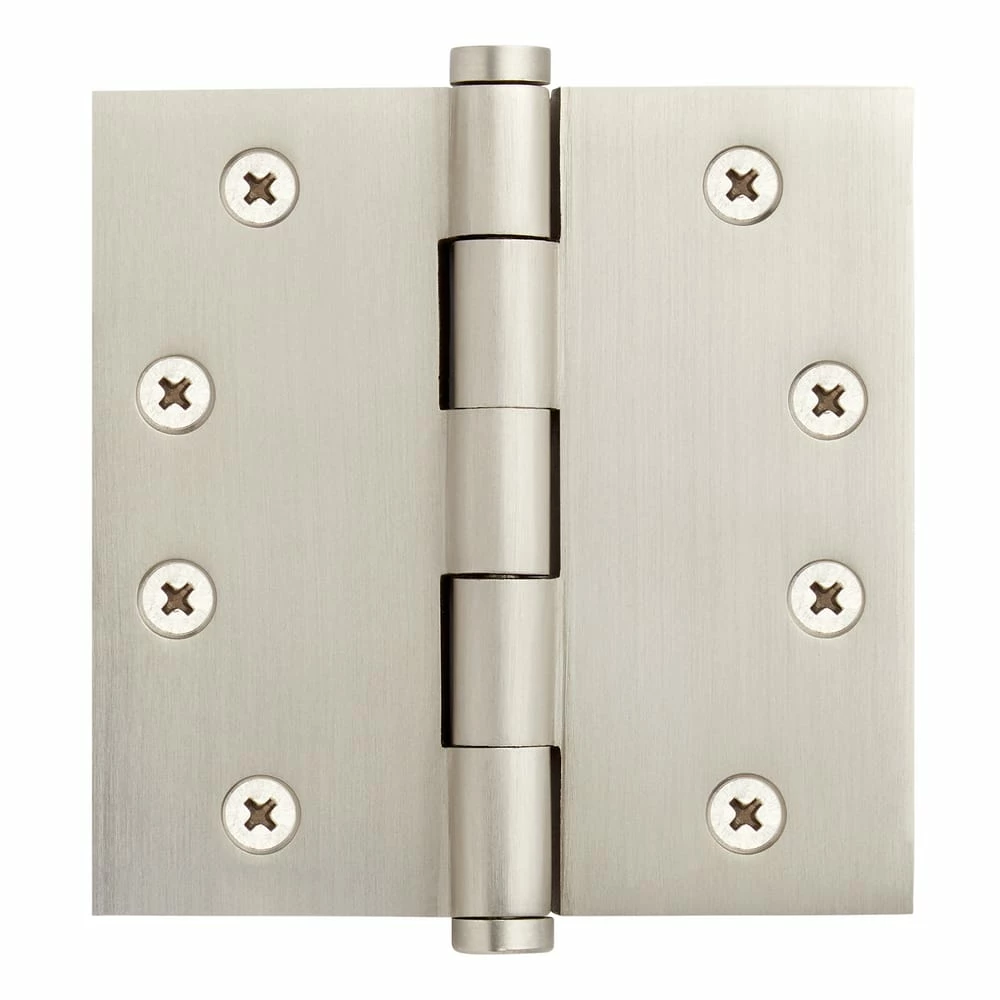 Signature Hardware 4 in. Solid Brass Mortise Door Hinge in Satin Brass