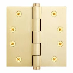 Signature Hardware 4 in. Solid Brass Mortise Door Hinge in Satin Black
