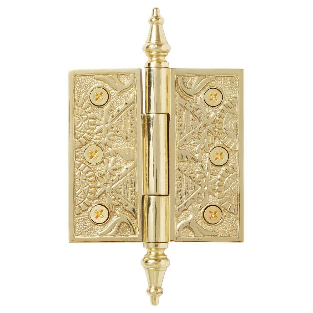 Signature Hardware Helios 6 in. Residential Door Hinge in Polished Brass