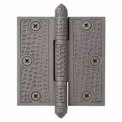 Signature Hardware Hammered 4-1/2 in. Residential Door Hinge in Antique Iron