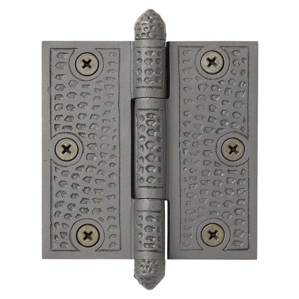 Signature Hardware Hammered 4-1/2 in. Residential Door Hinge in Antique Iron