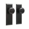 Signature Hardware New York 7 in. Brass Dummy Door Set Knob in Oil Rubbed Bronze