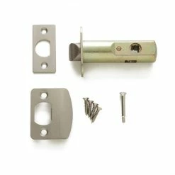 Signature Hardware 2-3/8 in. Brass Privacy Latch Backset in Brushed Nickel