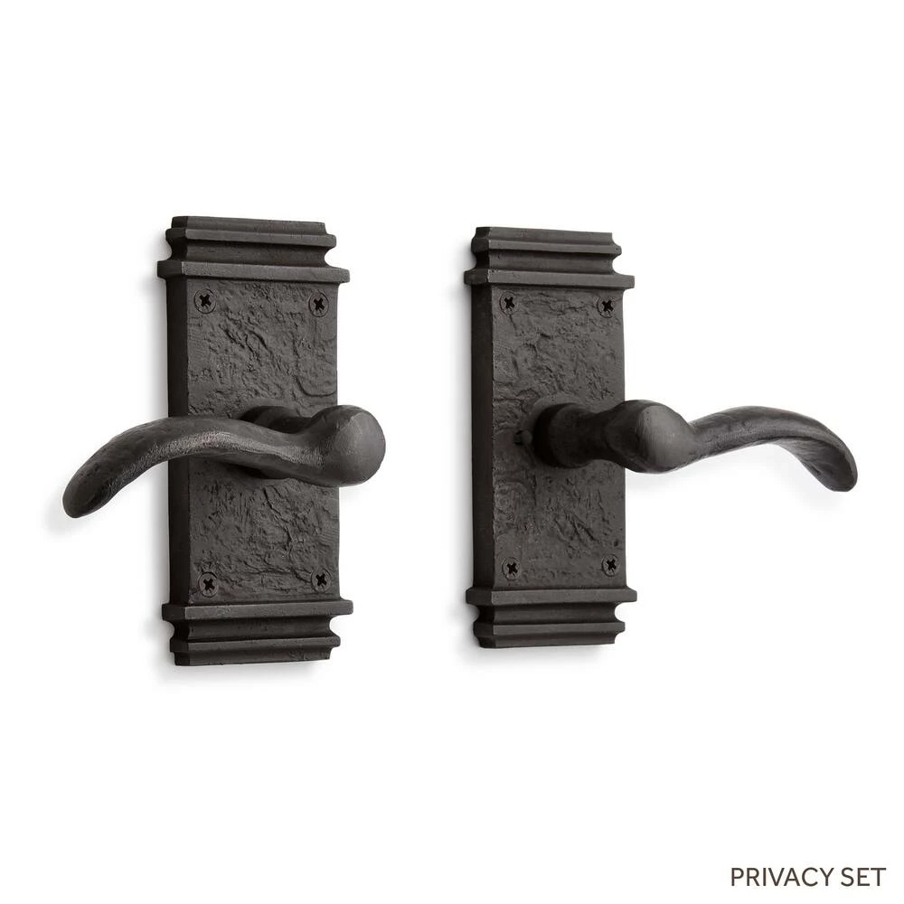 Signature Hardware Griggs Solid Bronze Privacy Door Set with Dual Lever Handle in Dark Bronze - Image 3