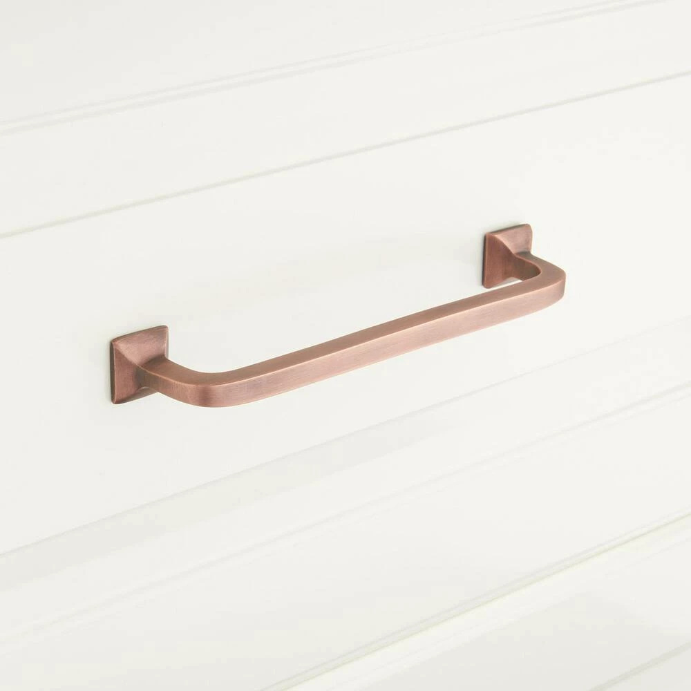 Signature Hardware Klein 3/4 x 4-5/8 in. Brass Cabinet Pull in Antique Brass