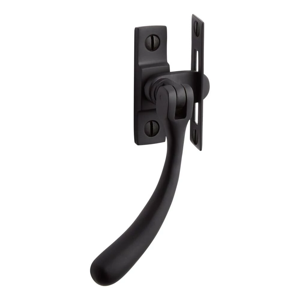 Signature Hardware Curved Brass Casement Window Latch in Antique Brass - Image 2