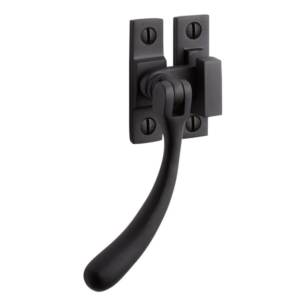 Signature Hardware Curved Brass Casement Window Latch in Antique Brass - Image 3