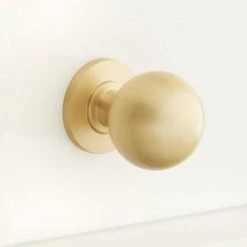 Signature Hardware Rodino 1-1/4 in. Brass Round Cabinet Knob in Matte Black