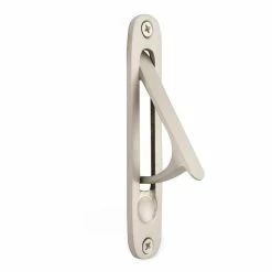 Signature Hardware 6 in. Brass Sliding Door Edge Pull in Brushed Nickel