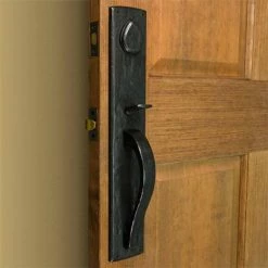 Signature Hardware Ellis 3 in. Bronze Rectangular Door Lever Set in Dark Bronze