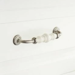 Signature Hardware Broward 5 in. Ceramic Cabinet Pull in Pewter