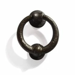 Signature Hardware Deluxe Ring 4-1/4 in. Cast Iron Door Knocker in Beeswax Iron