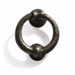 Signature Hardware Deluxe Ring 4-1/4 in. Cast Iron Door Knocker in Antique Pewter