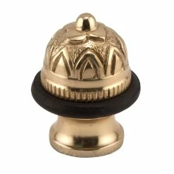 Signature Hardware Ornate 2 in. Brass Floor Door Stop in Polished Brass