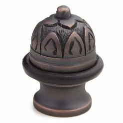 Signature Hardware Ornate 2 in. Brass Floor Mounted Door Stop in Oil Rubbed Bronze