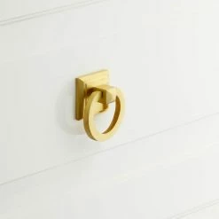 Signature Hardware 1-3/4 in. Solid Brass Ring Bale Pull in Satin Rose Gold