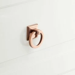 Signature Hardware 1-3/4 in. Solid Brass Ring Bale Pull in Brushed Brass