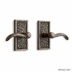 Signature Hardware Traeger 2-3/4 in. Lever Passage Interior Door Set Left Hand Lever Set in Dark Bronze