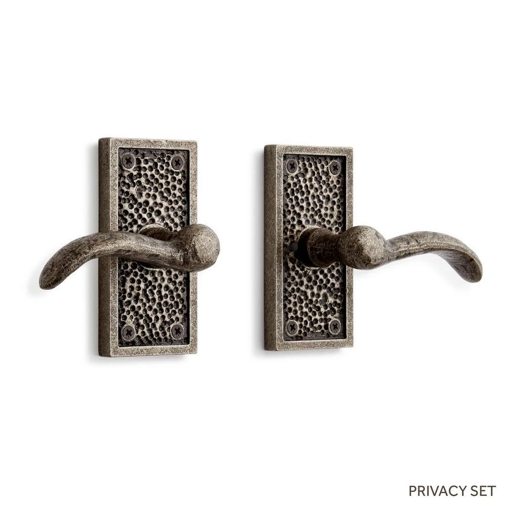 Signature Hardware Traeger 2-3/4 in. Lever Passage Interior Door Set Left Hand Lever Set in Dark Bronze