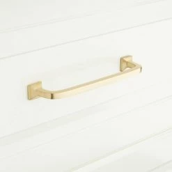 Signature Hardware Klein 3/4 x 4-5/8 in. Brass Cabinet Pull in Polished Nickel
