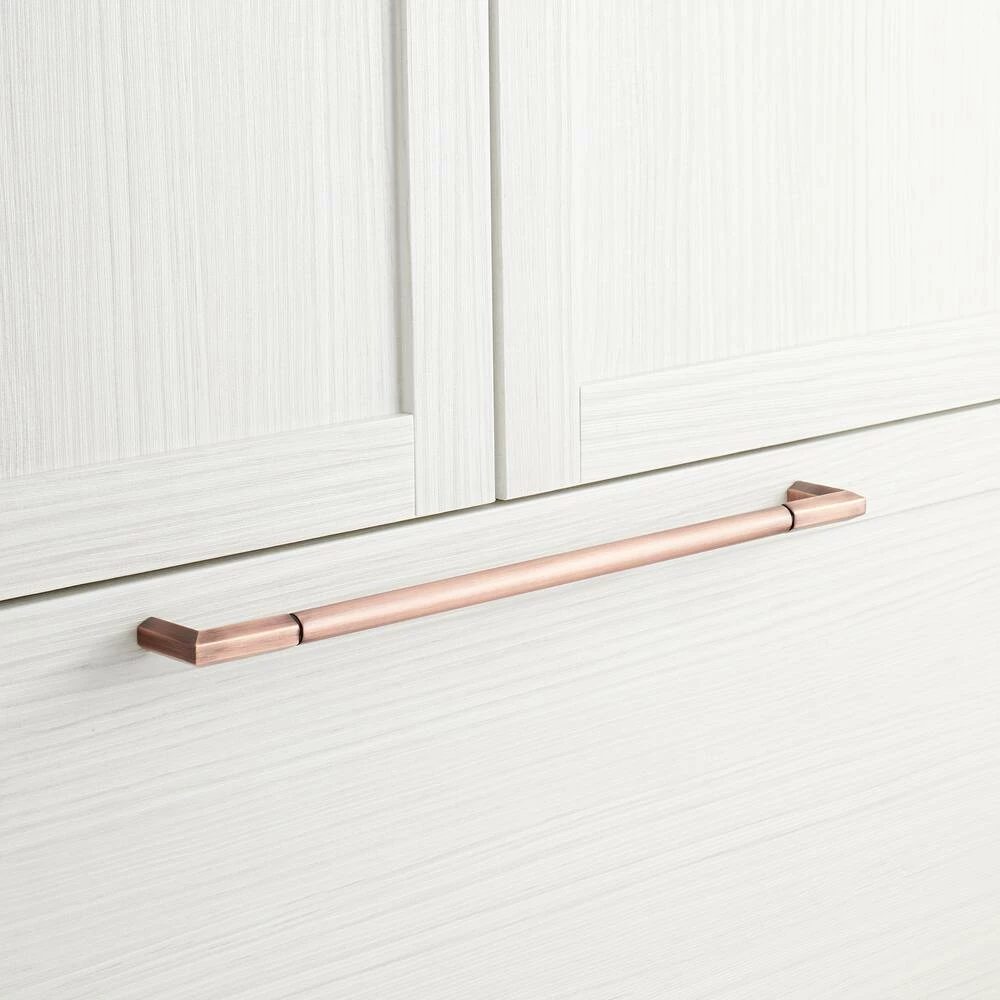 Signature Hardware Lunata 18-5/8 in. Rectangular Appliance Pull in Antique Copper
