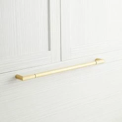 Signature Hardware Lunata 18-5/8 in. Rectangular Appliance Pull in Satin Brass